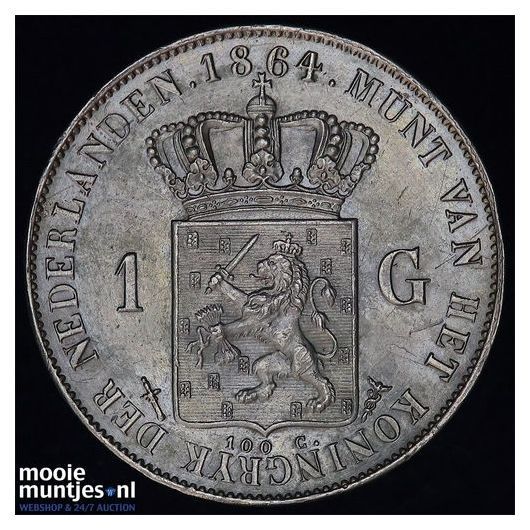1 gulden - Willem III - 1865 (kant A)