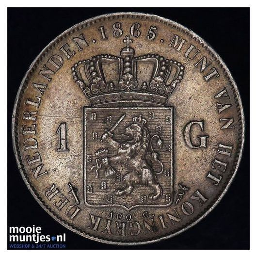 1 gulden - Willem III - 1865 (kant A)